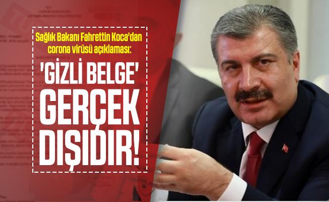 Saglik Bakani Fahrettin Koca Dan Son Dakika Corona Virusu Aciklamasi Gizli Belge Gercek Disidir