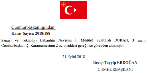 22 Eylül 2018 Tarihli Atama Kararları Resmi Gazete&#039;de Yayımlandı!