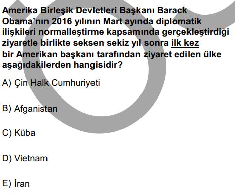 ÖSYM Tarafından Geçmiş Yıllarda Sorulan KPSS Güncel Bilgiler Soruları