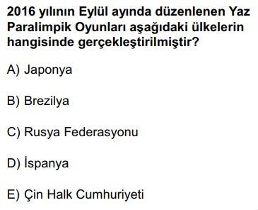 ÖSYM Tarafından Geçmiş Yıllarda Sorulan KPSS Güncel Bilgiler Soruları