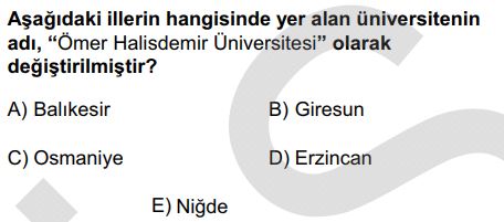 ÖSYM Tarafından Geçmiş Yıllarda Sorulan KPSS Güncel Bilgiler Soruları