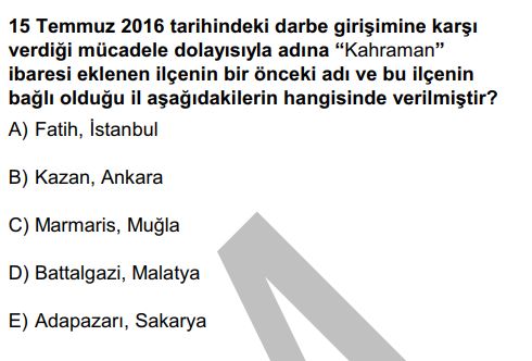 ÖSYM Tarafından Geçmiş Yıllarda Sorulan KPSS Güncel Bilgiler Soruları