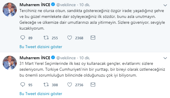 Muharrem İnce&#039;den Seçimde İlk Kez Oy Kullanacaklara Çağrı