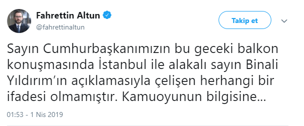 Cumhurbaşkanlığı İletişim Başkanı Fahrettin Altun&#039;dan İstanbul Açıklaması