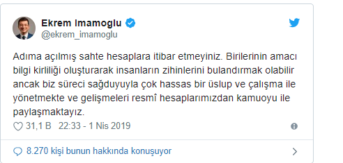 Ekrem İmamoğlu’ndan Sosyal Medya Hesabından Önemli Uyarılarda Bulundu