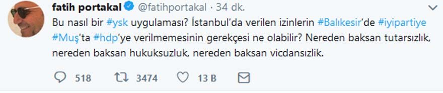Fatih Portakal&#039;dan YSK&#039;ya İYİ Parti Tepkisi