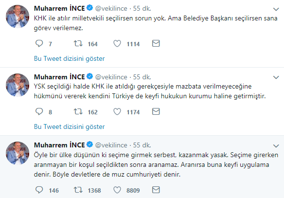 Muharrem İnce: Öyle Bir Ülke Düşünün Ki Seçime Girmek Serbest, Kazanmak Yasak