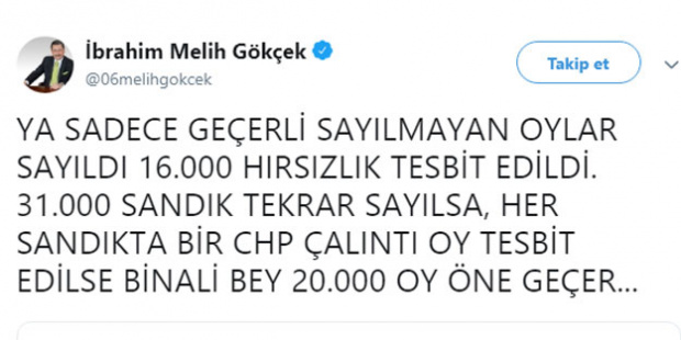 Melih Gökçek&#039;ten Flaş Seçim Hesabı!