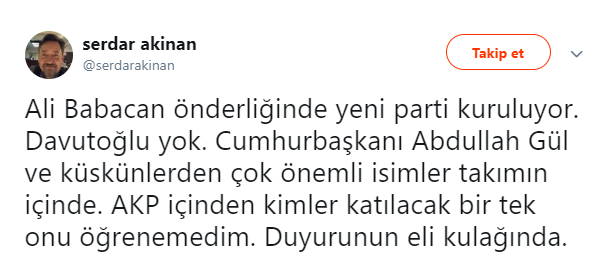 Yeni Parti&#039;de Ahmet Davutoğlu Hakkında Flaş İddia!