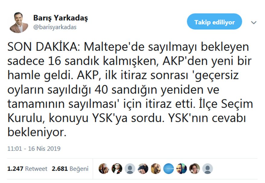 Maltepe&#039;de Oy Sayımına AK Parti&#039;den Yeni İtiraz İddiası!