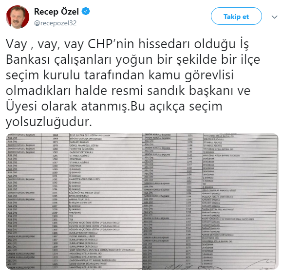 YSK AK Parti Temsilcisi Recep Özel&#039;den İstanbul Seçimlerine Yönelik Yolsuzluk Açıklaması!