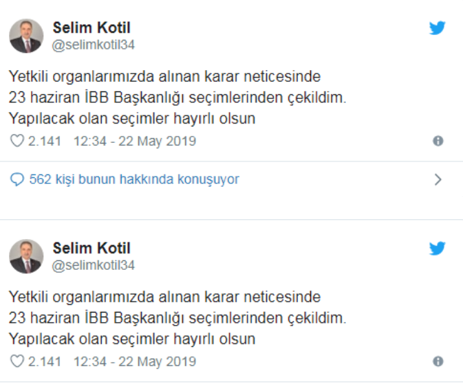 BTP İstanbul Adayı Selim Kotil İstanbul seçimlerinden çekildiğini açıkladı