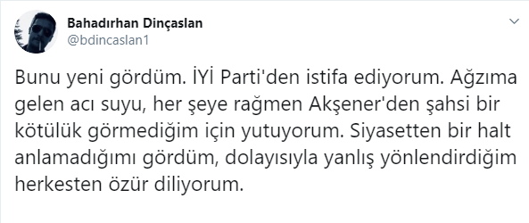İYİ Parti Genel Başkanı Meral Akşener&#039;in Meclis Konuşmalarını Yazan Bahadırhan Dinçaslan İstifa Etti!
