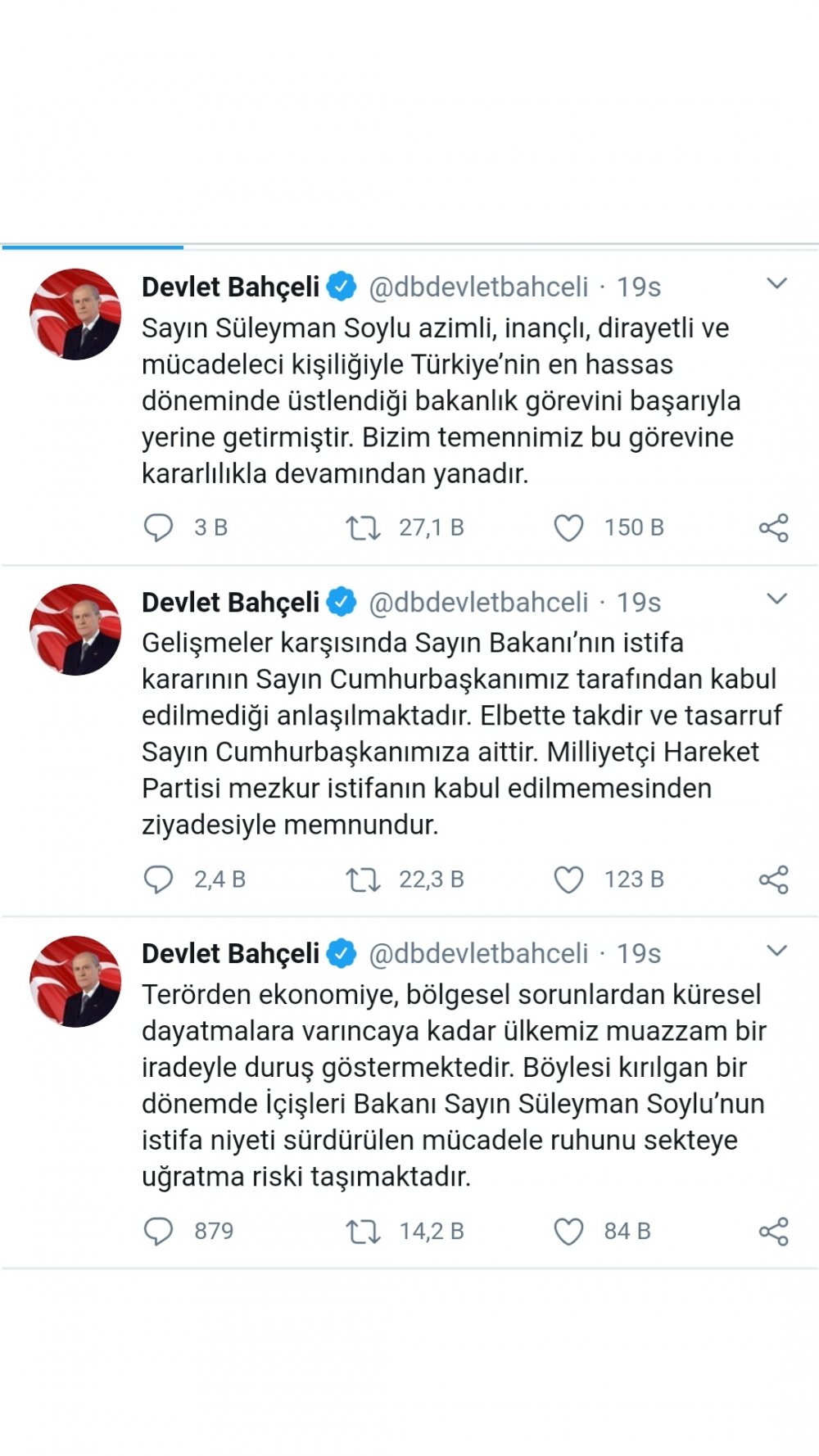 Süleyman Soylu&#039;dan Devlet Bahçeli&#039;ye Teşekkür