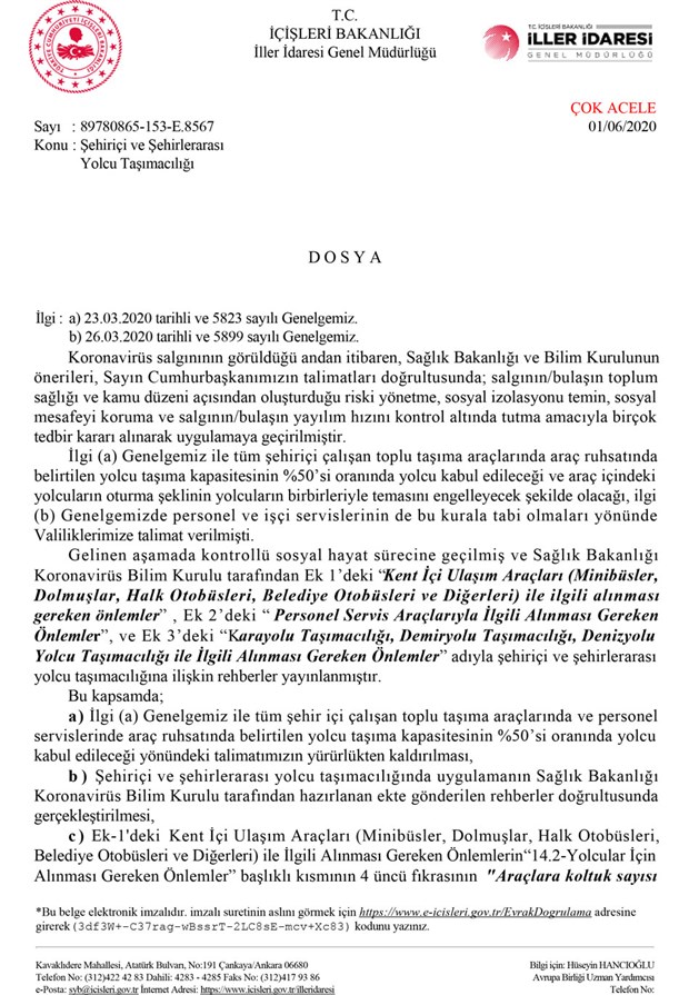 Son dakika Toplu taşımada yüzde 50 yolcu taşıma sınırlaması kaldırıldı!