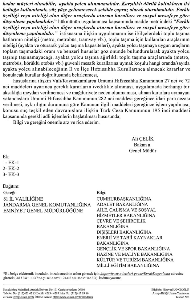 Son dakika Toplu taşımada yüzde 50 yolcu taşıma sınırlaması kaldırıldı!