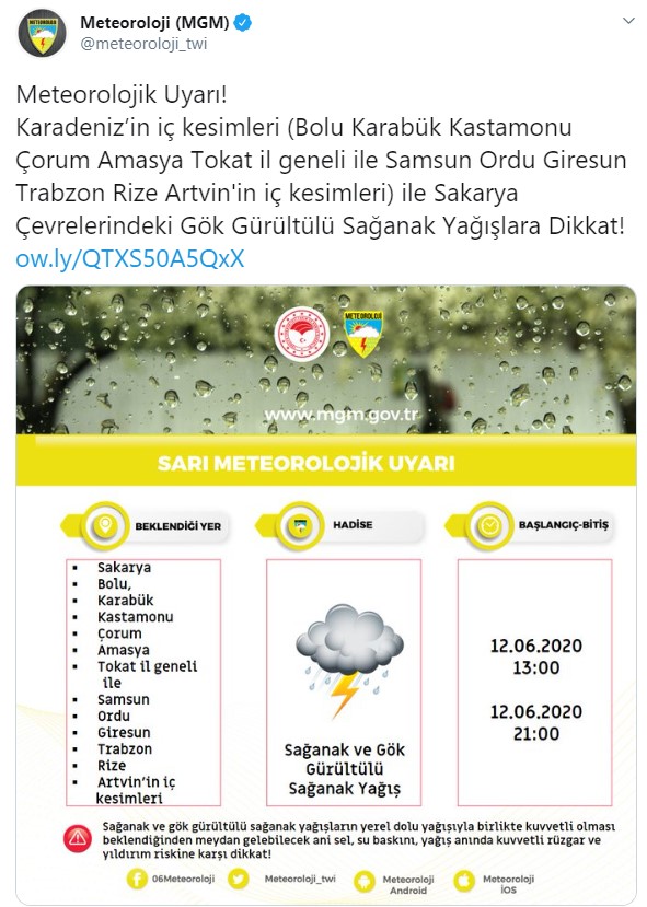 Son dakika il il açıklandı! Sarı alarm verildi