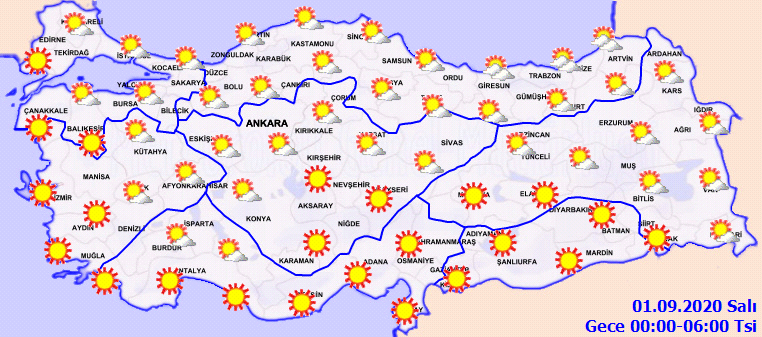 Meteoroloji akşam saatlerinde hava durumunu il il açıkladı! O bölgemizde sıcaklık 43 derece olacak! Önleminizi alın!