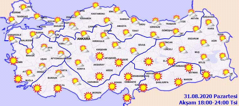 Meteoroloji akşam saatlerinde hava durumunu il il açıkladı! O bölgemizde sıcaklık 43 derece olacak! Önleminizi alın!