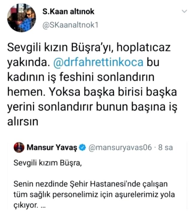 Mansur Yavaş&#039;tan aşure isteyen Büşra Hemşire tecavüzle tehdit edildi!