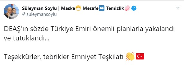 Son dakika İçişleri Bakanı açıkladı! DEAŞ’ın sözde Türkiye Emiri yakalanarak tutuklandı!