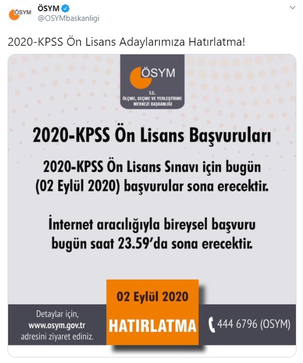 ÖSYM duyurdu! 2020 KPSS önlisans başvurusu yapmayanlar için bugün başvurular sona eriyor