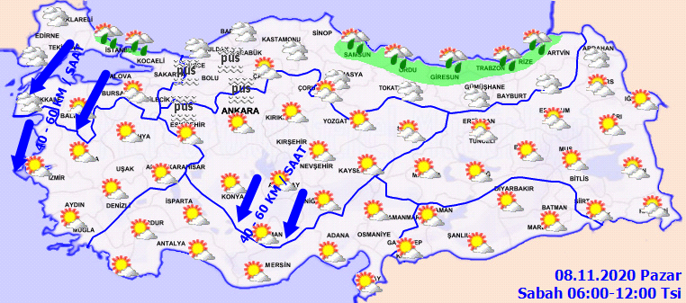 8 Kasım 2020 Pazar hava durumu tahminleri açıklandı! Bugün dışarıya çıkacaklar çok dikkatli olun!