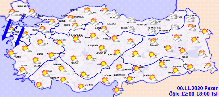 8 Kasım 2020 Pazar hava durumu tahminleri açıklandı! Bugün dışarıya çıkacaklar çok dikkatli olun!