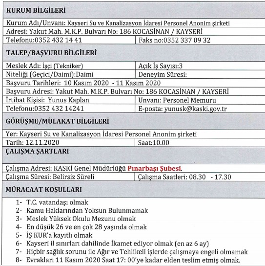 iskur belediye is ilanlari yayinladi 71 il ilce belediyesi kpss siz 544 personel alimi yapacak