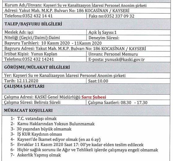 İŞKUR belediye iş ilanları yayınladı! 71 il-ilçe belediyesi KPSS’siz 544 personel alımı yapacak!