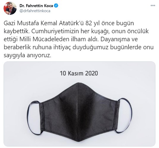 Bakan Koca 10 Kasım paylaşımını değiştirdi!