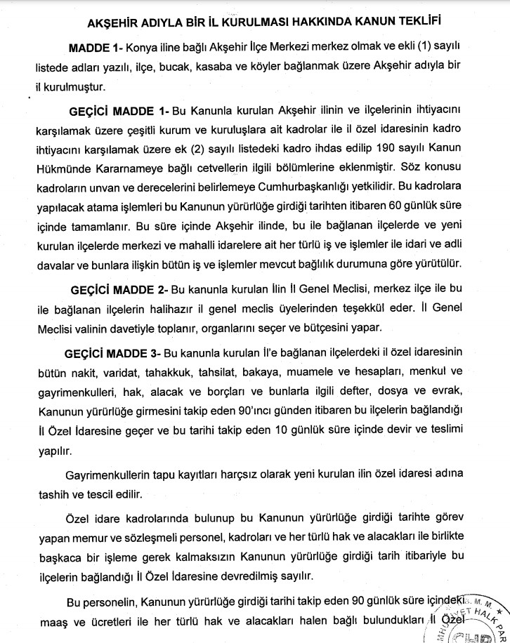 Türkiye&#039;de 82&#039;nci ilin kurulması için harekete geçildi! TBMM&#039;ye kanun teklifi sunuldu